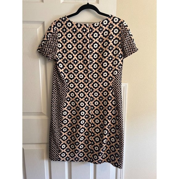 Boden Dress 6 L Pink Blue Ivory Short Sleeve Stretch Cotton Pockets Washable - Picture 12 of 12